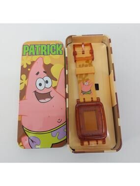 SpongeBob Watch SquarePants Movie Patrick 2004 Viacom Cartoon Watch &Tin